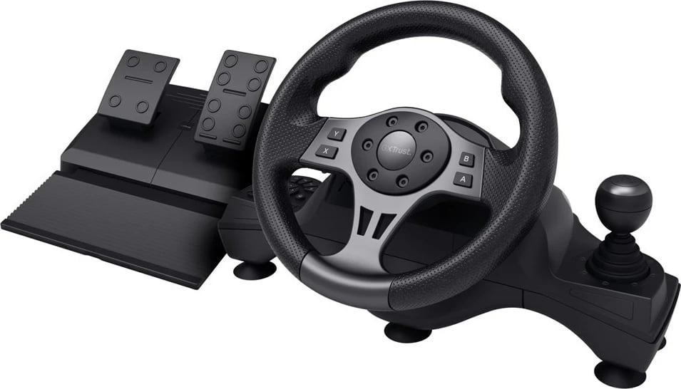 Timon + Pedale Trust GXT 289 Movi, USB, për Nintendo Switch, PlayStation 4, Xbox One S/X, Xbox Series S/X, E zezë