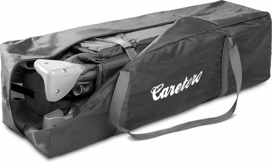 krevat udhëtimi, CARETERO, Basic Plus, 120x60 cm, me nivele dysheku dhe rrota, gri grafit