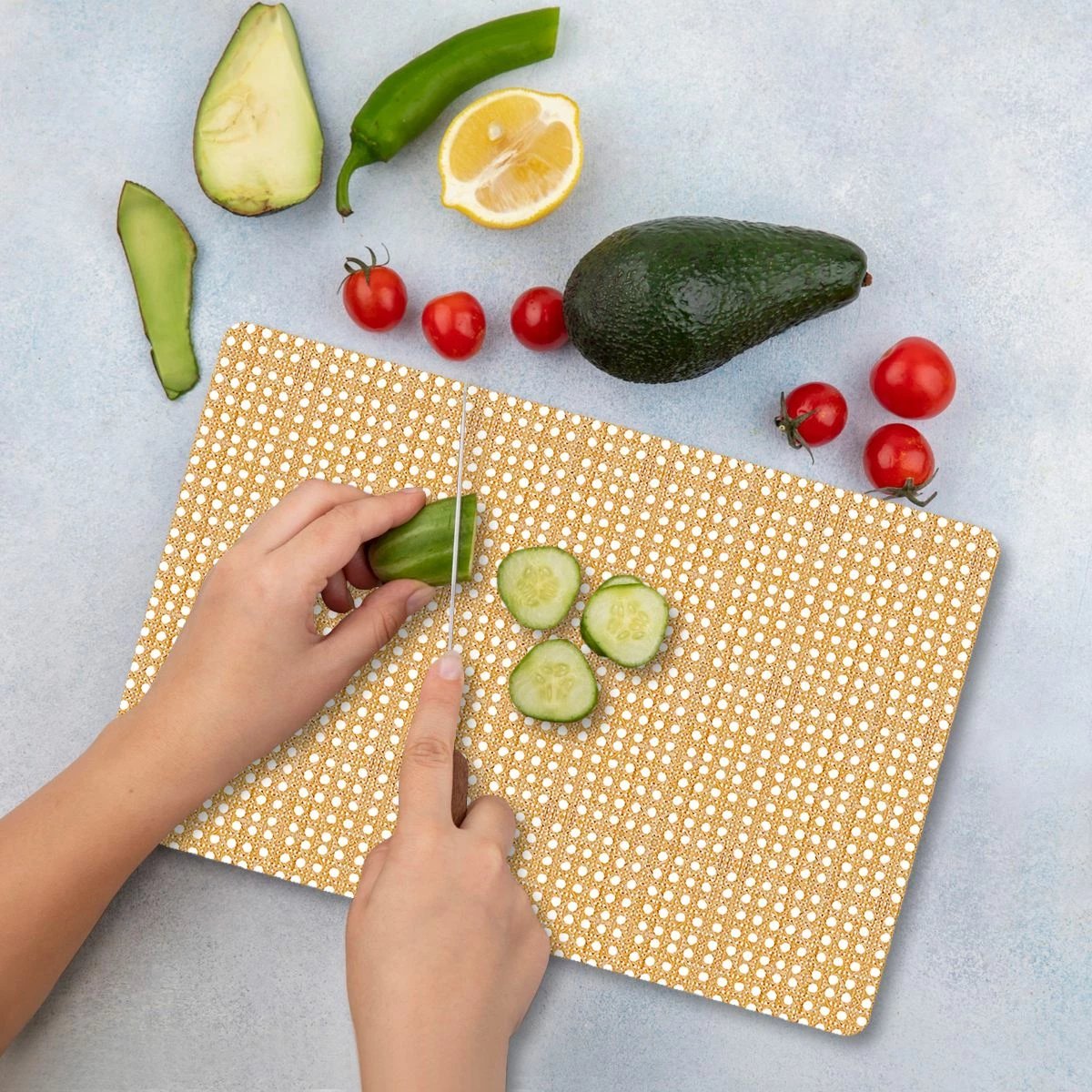 Dërrasë prerëse prej xhami të temperuar, Hermia, Ckt104 - 3040, shumëngjyrëshe, 30x40cm