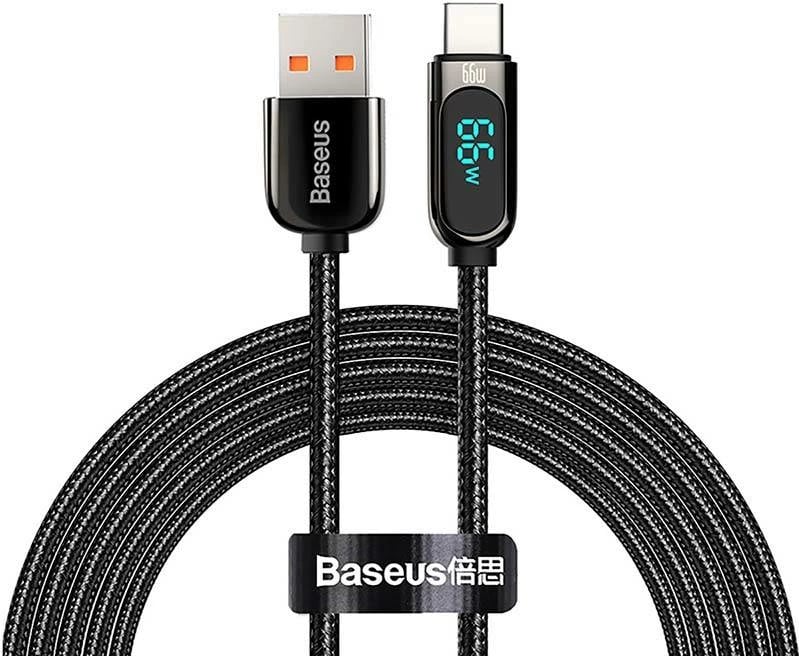 Kabllo Baseus Display, USB në USB-C, 66W, 2m, e zezë