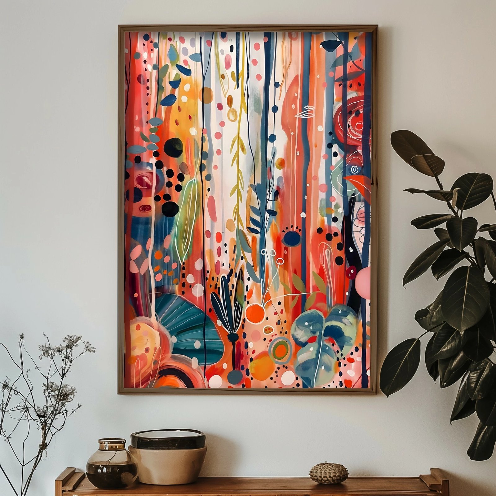 Pikturë dekorative me kornizë MDF, shumëngjyrëshe, Wallity, GE174-L