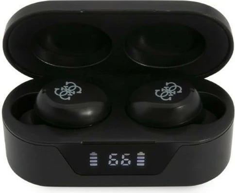 Kufje TWS GUESS GUTWST31EK, Bluetooth 5.0, me mikrofon, të zeza, me kuti karikimi