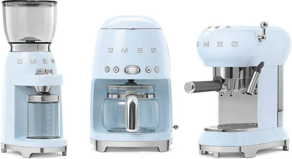 Mulli kafe SMEG CGF11PBEU, 150W, inox, pastell blu