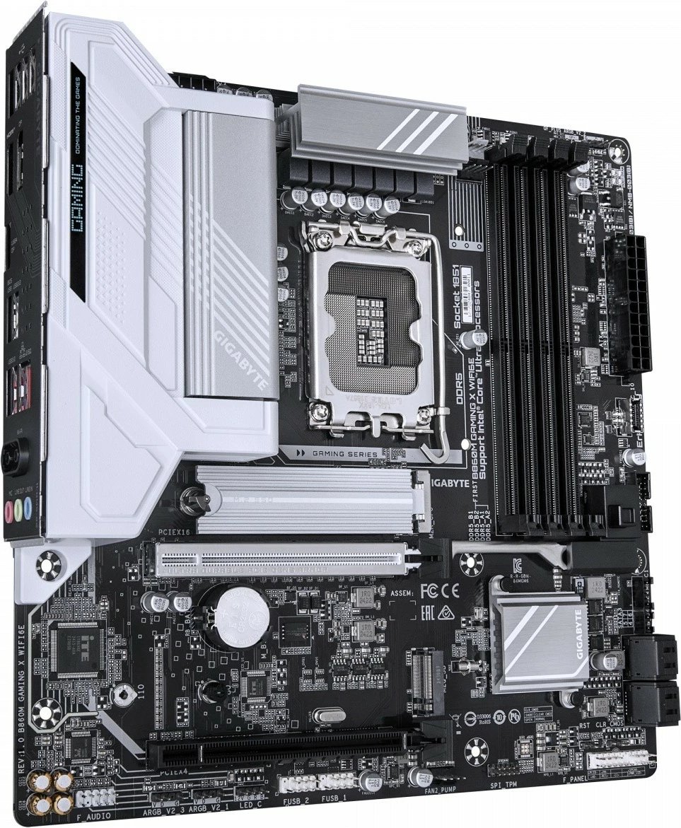 Pllakë amë Gigabyte B860M GAMING X WIFI6E, micro ATX, Wi-Fi 6E, Socket LGA1851, e zezë/bardhë