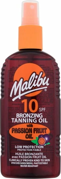 Vaj për nxirje trupore për femra Malibu Bronzing Tanning Oil Passion Fruit Oil SPF10, 200ml