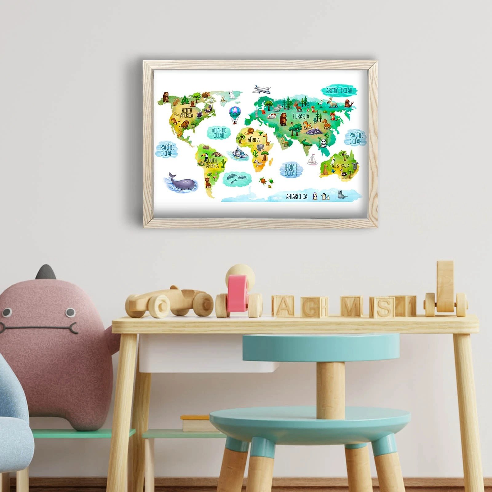 Pikturë dekorative me kornizë MDF, shumëngjyrëshe, Wallity, 38x53cm