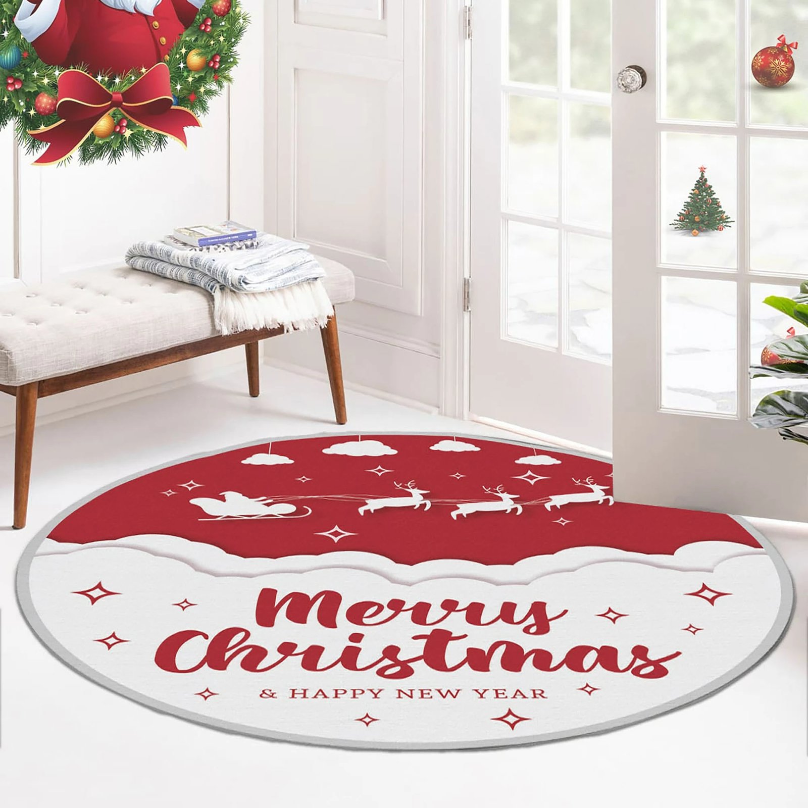 Qilim i rrumbullakët, i kuq dhe i bardhë, Conceptum Hypnose, Woopamuk443, 110cm