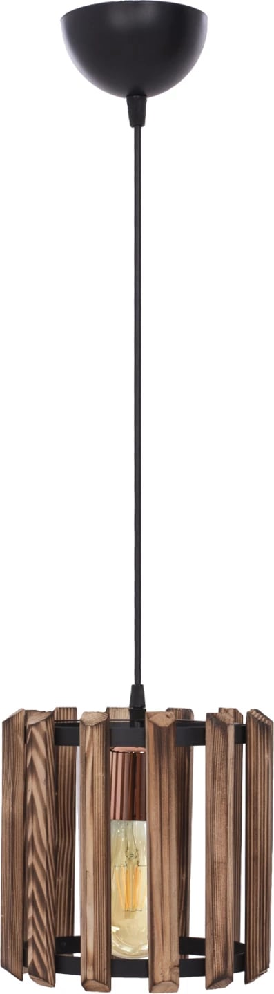 Llambë varëse tavani cilindrike, metal dhe dru, Φ23x77Hcm, FH7704.01