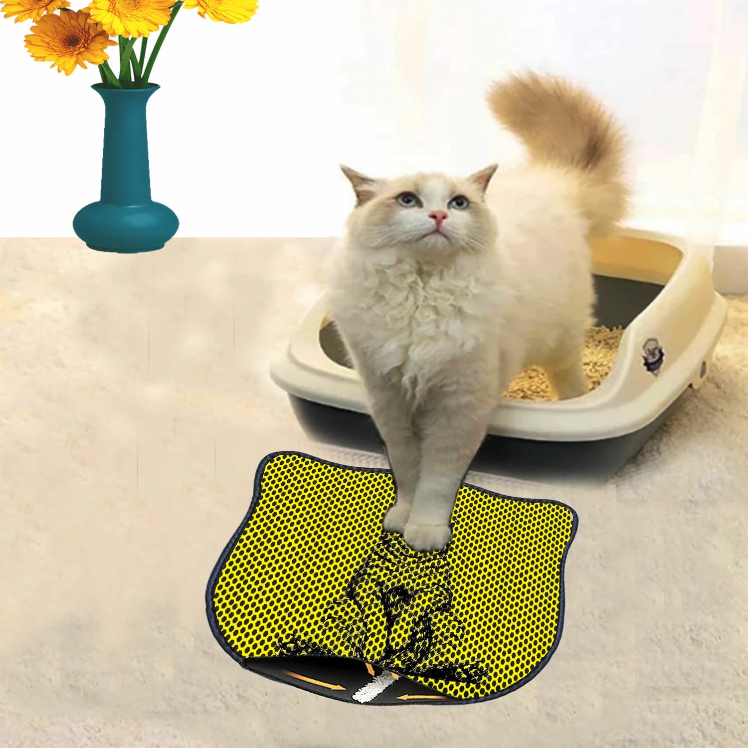 Tapet për rërë mace, shumëngjyrësh, Kdkafa0024