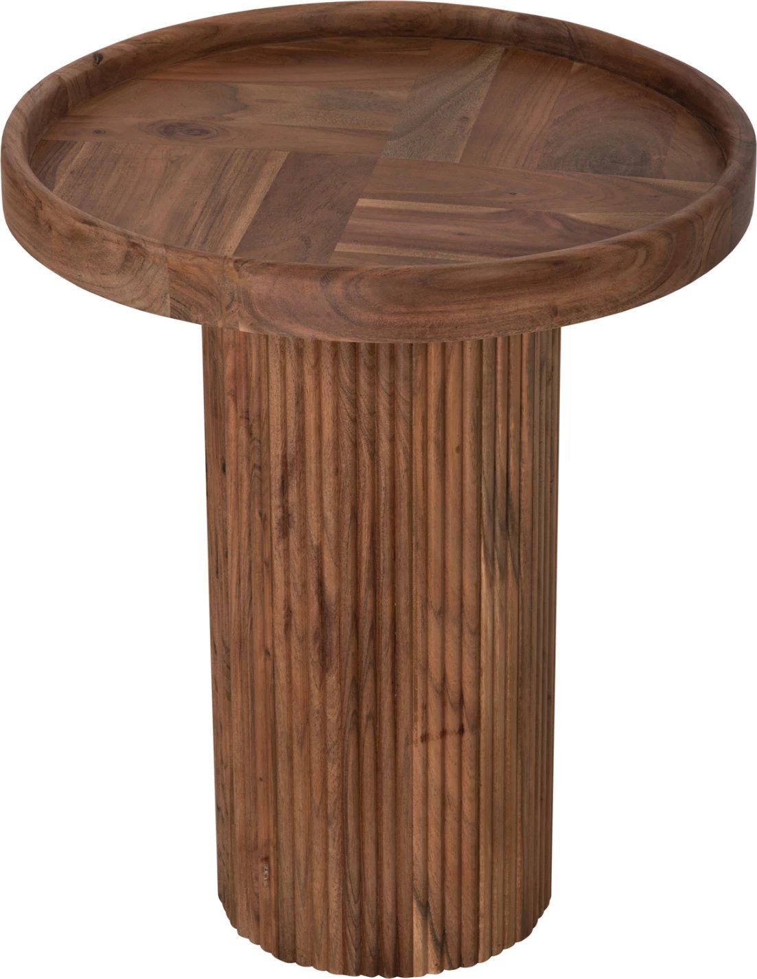 Tavolinë kafeje rrethore RAJJEH, dru akacie, Φ50x60H cm