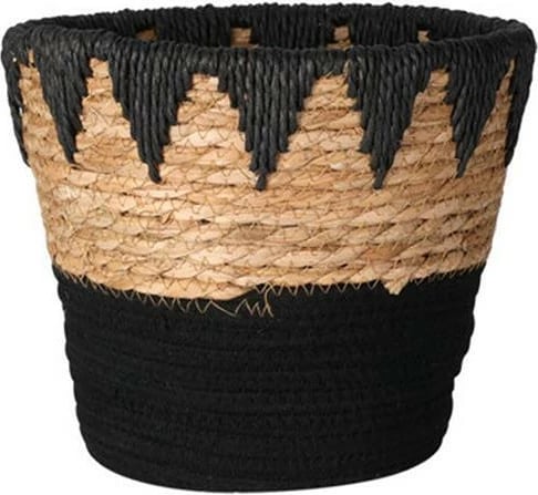 Shportë e endur KOOPMAN "Ethnic" Ø20xH24.5cm, E zezë