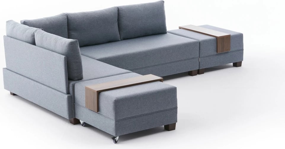 Kënd-sofë krevati Fly, ngjyrë kaltër, Atelier del Sofa, kënd majtas