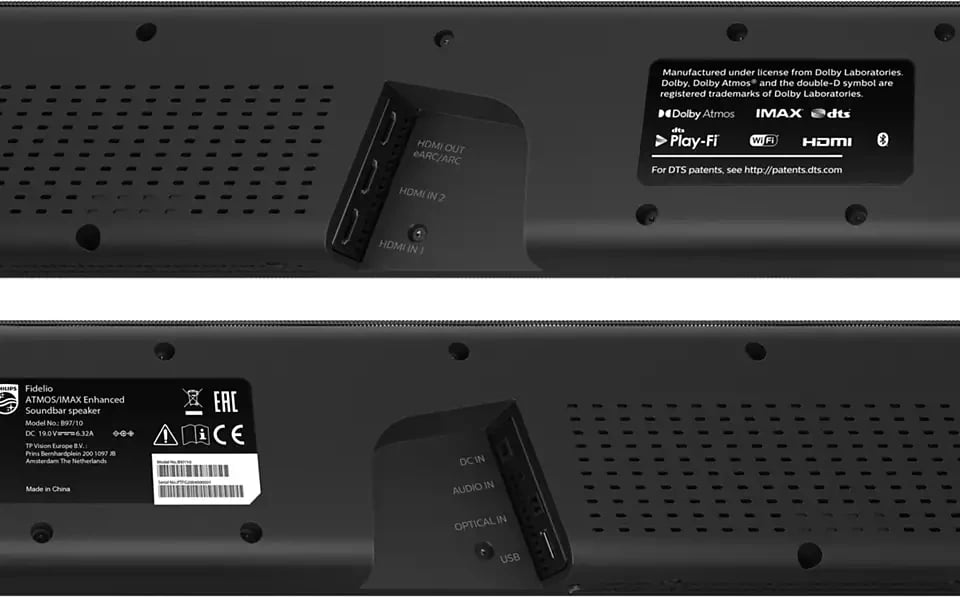 SOUNDBAR-SUBWOOFER PHILIPS FIDELIO B97/10 | 450W 7.1.2CH BLUETOOTH WIRELESS DOLBY ATMOS SOUNDBAR-SUBWOOFER PHILIPS FIDELIO B97/10 | 450W 7.1.2CH BLUETOOTH WIRELESS DOLBY ATMOS