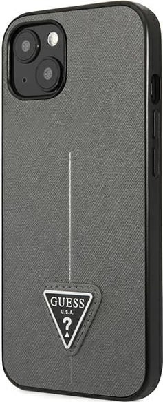 Mbështjellës Guess SaffianoTriangle Logo për iPhone 14 6.1", argjendtë Mbështjellës Guess SaffianoTriangle Logo për iPhone 14 6.1", argjendtë