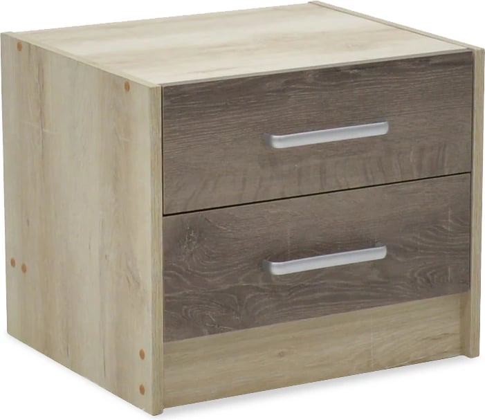 Komodinë Olympus me 2 sirtarë, ngjyrë castillo-toro, 47.5x40.5x40.5