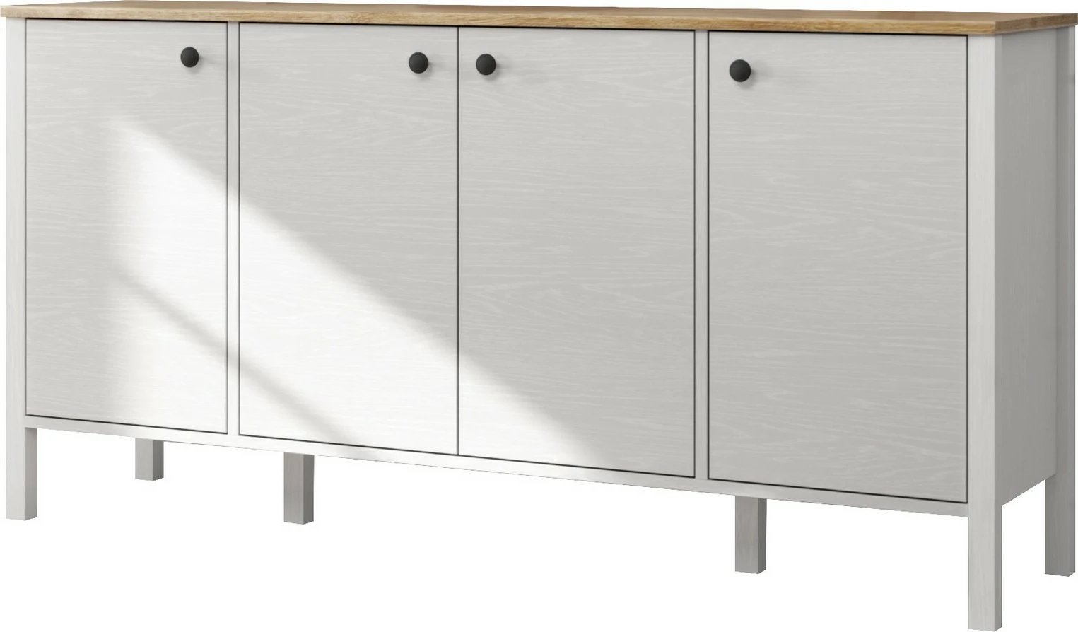 Konsol Hanah Home, FRN-20007, ngjyrë druri dhe e bardhë