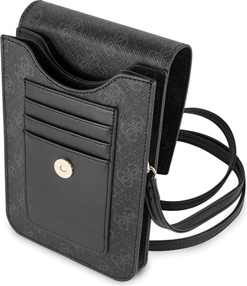 Çantë për telefon, Guess, GUWBSQGBK 4G, lëkurë ekologjike Saffiano, 17.5 x 11.5 cm, e zezë