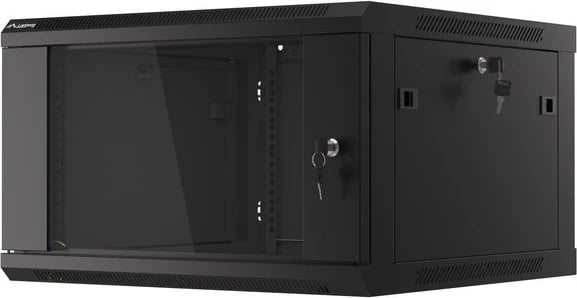 Kasë RACK LANBERG WF01-6606-10B, 6U, me derë xhami