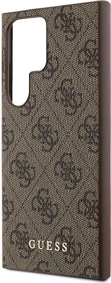 Mbështjellës Guess 4G Metal Gold Logo për Samsung Galaxy S24 Ultra, Kafe