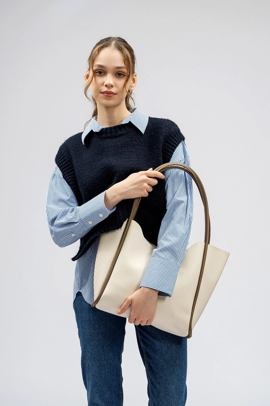 Çantë tote Lucky Bees, krem