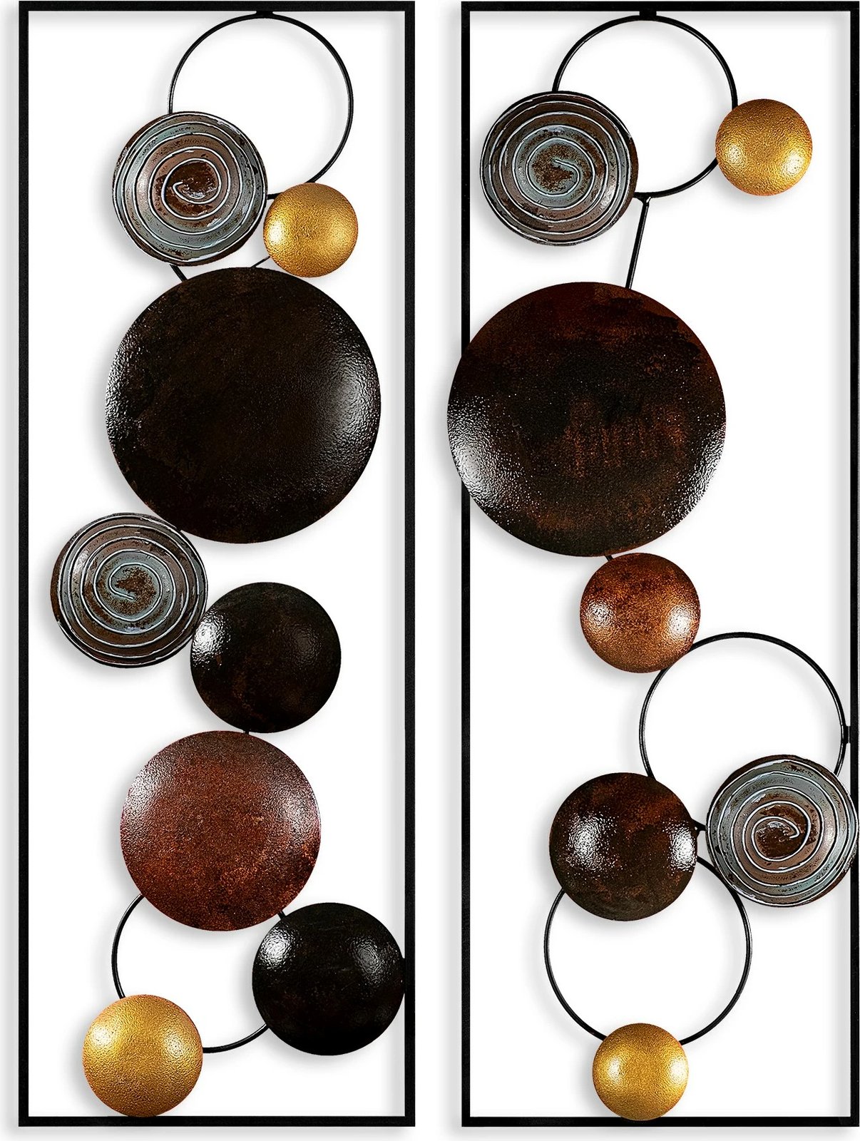 Aksesor dekorativ metalik për mur, Wallity, teksturë, 2 copë