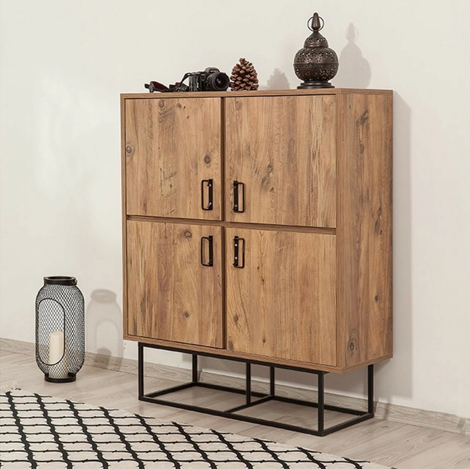 Dollap multifunksional Hanah Home, Quantum Solo, ngjyrë Atlantic Pine dhe e zezë