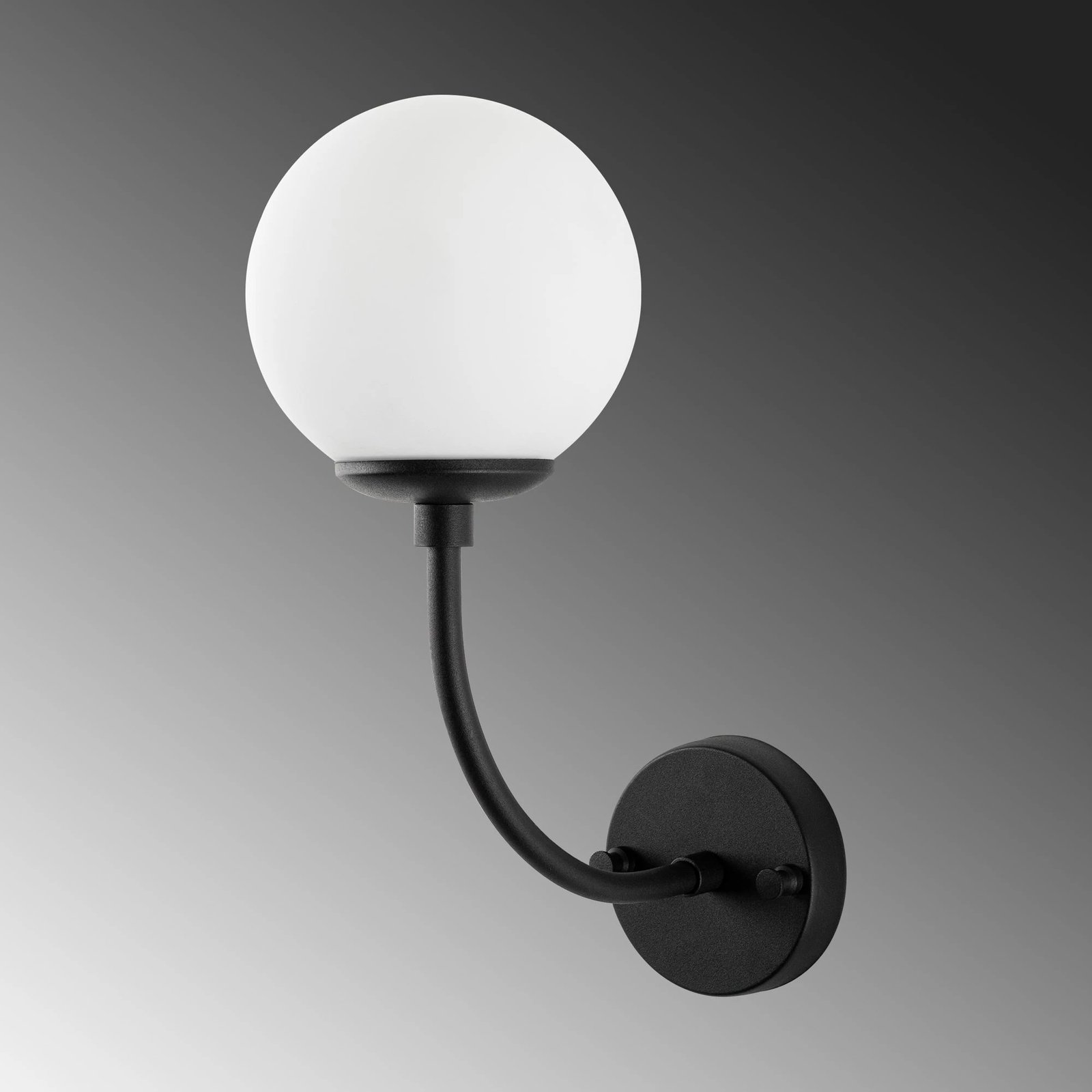 Llambë muri Opviq, Sferıs - 15031, metal e xham, ngjyrë e zezë