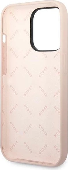 Mbështjellës Guess GUHCP14LSLTGP për iPhone 14 Pro 6.1", silikon, rozë