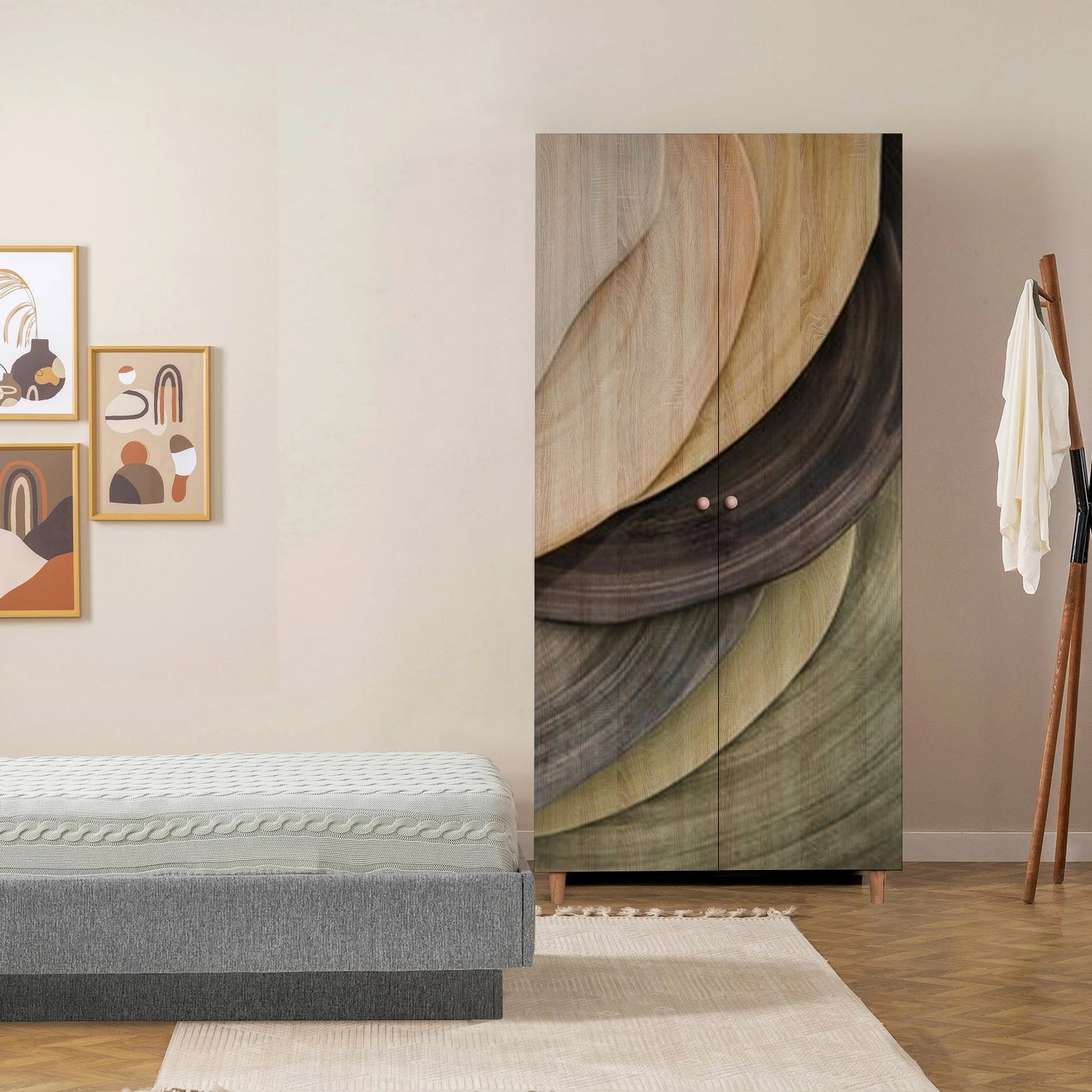 Dollap Hanah Home, Lidya 2, ngjyrë sonomo, 90x192x52cm