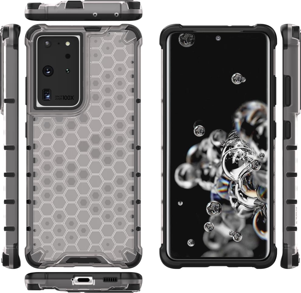 Mbështjellës Hurtel Honeycomb për Samsung Galaxy S22 Ultra, transparent