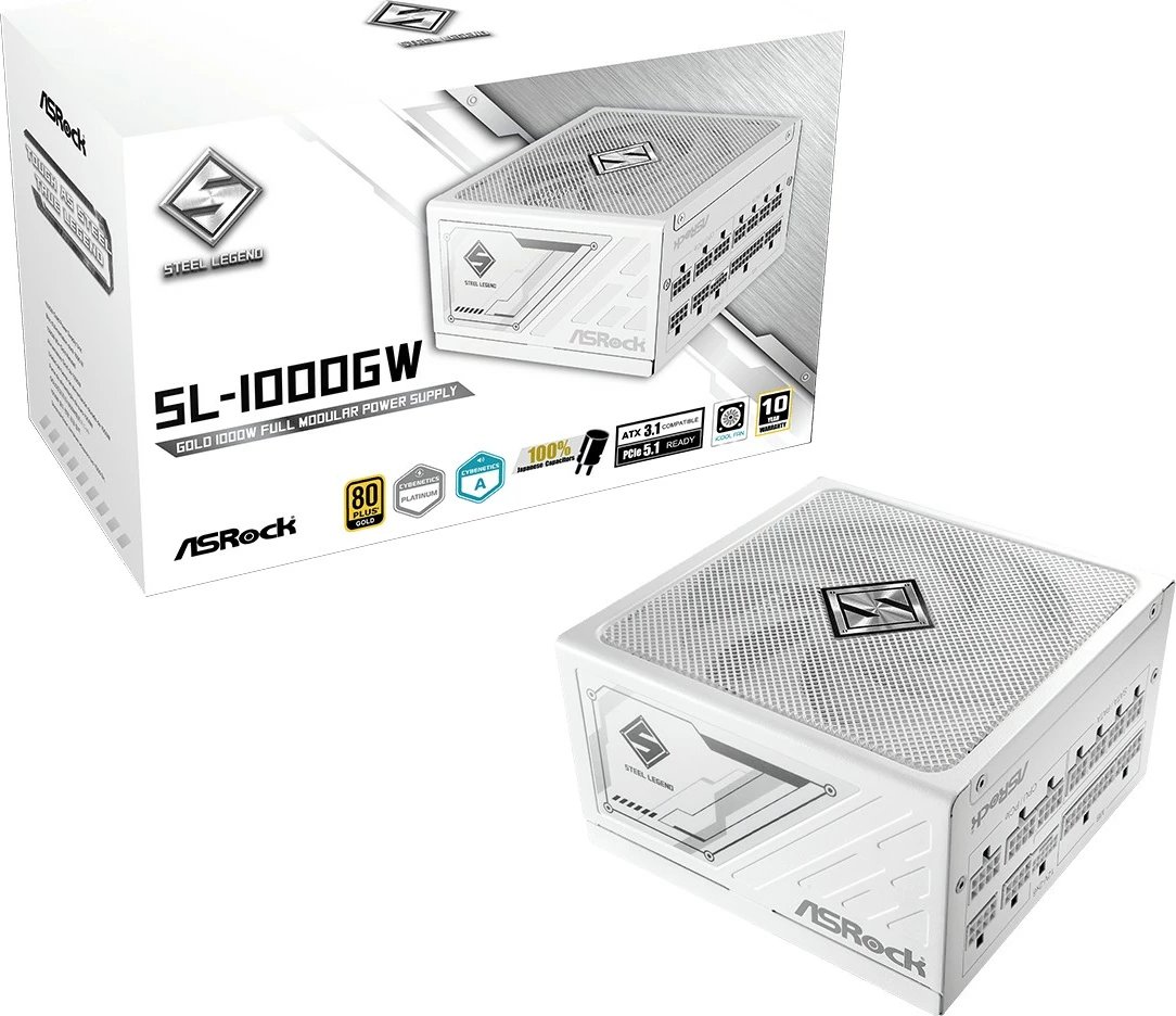 Kasë furnizimi ASRock SL-1000GW, 1000W, Modular, 80 PLUS Gold, Bardhë