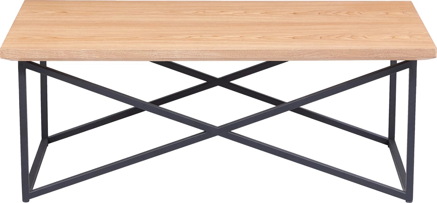 Tavolinë kafeje FH9469.01 me furnir druri, stil natyral dhe rustik, 120x60x45.5 cm