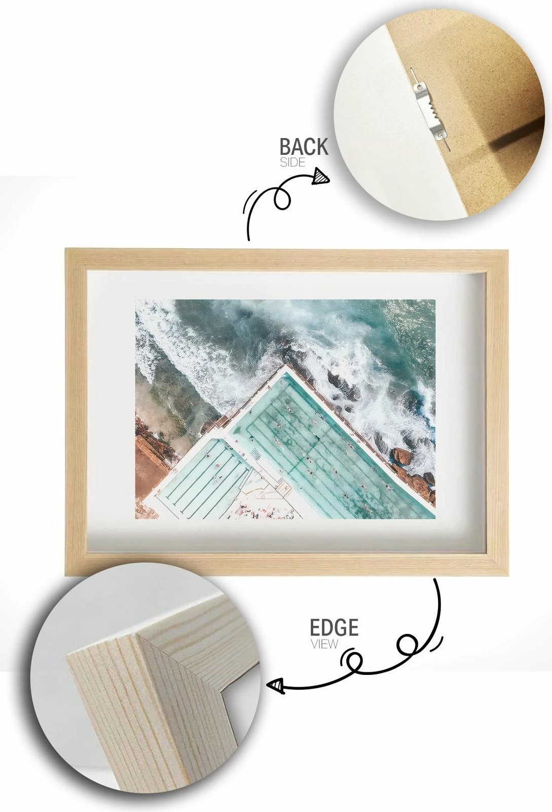 Pikturë dekorative me kornizë, shumëngjyrëshe, Wallity, Lmnmdl46, 33x48cm