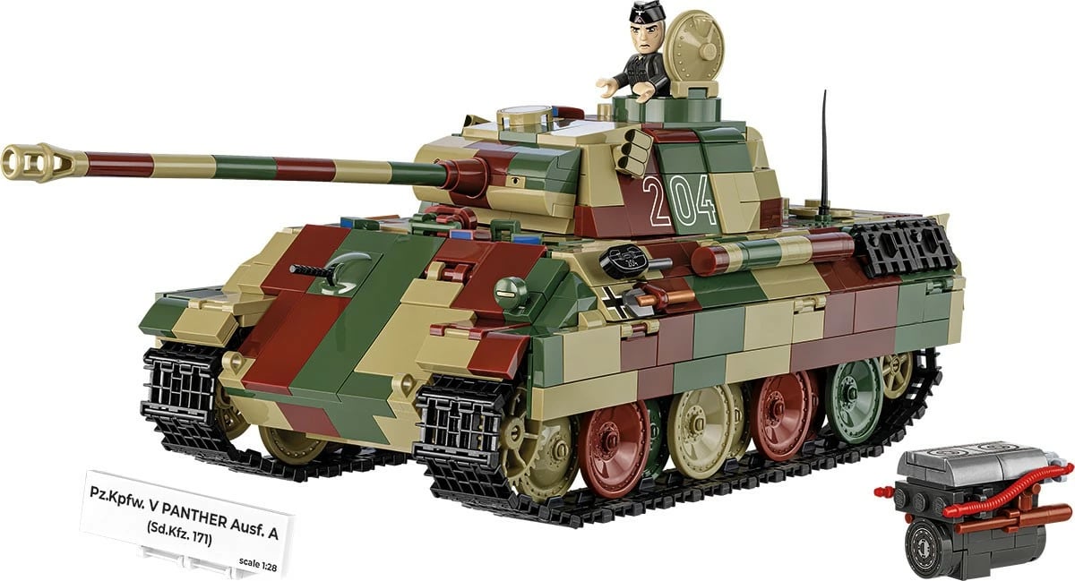 Set ndërtimi Cobi Pz.Kpfw. V Panther Ausf.A, 1152 pjesë, me figurë, shumëngjyrësh