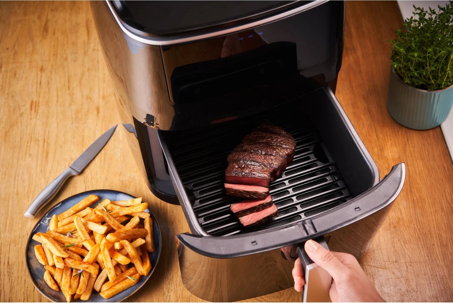 Fritezë ajri Tefal Easy Fry Grill & Steam FW2018, 1.6 kg, e zezë