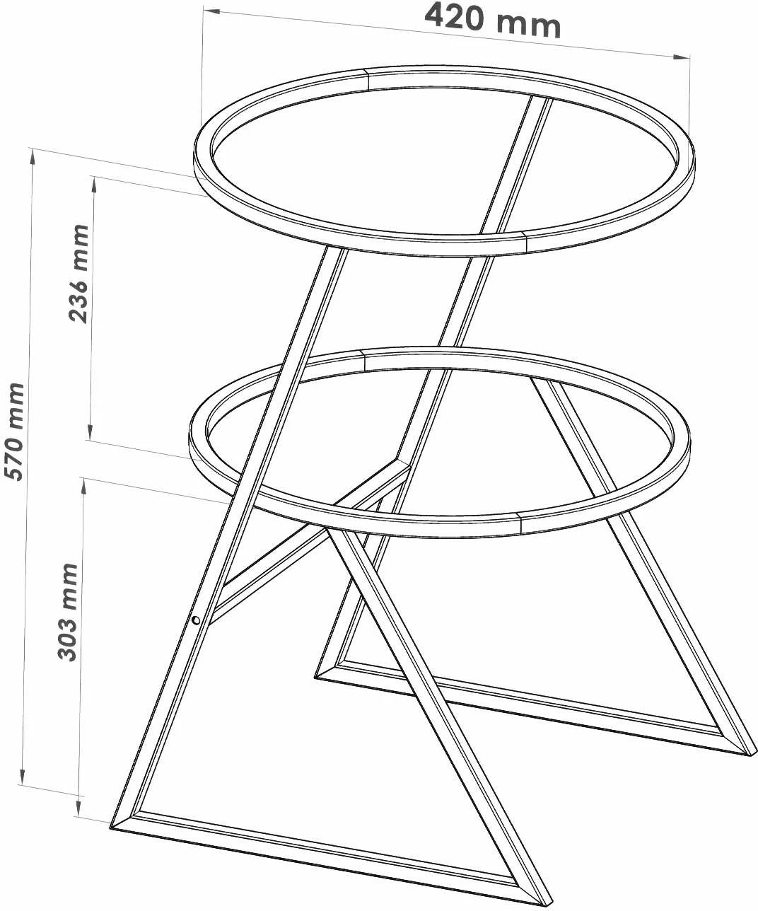 Tavolinë anësore Skye Decor, Valencia, e zezë, fume