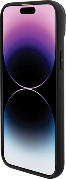 Mbështjellës BMW Leather Hot Stamp për iPhone 15 Plus, e zezë