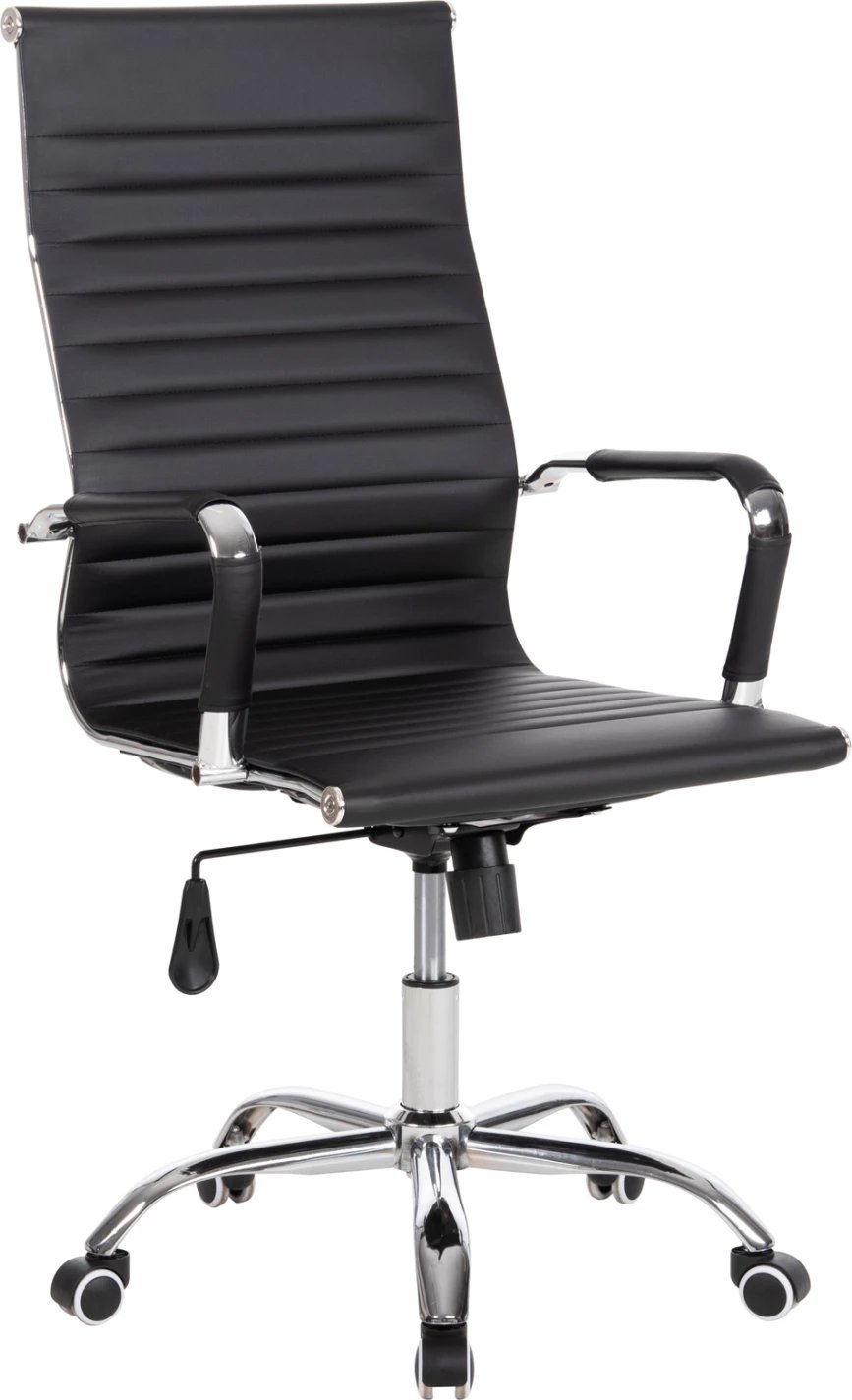 Karrige menaxheri për zyre BOSS FH1059.31, ngjyrë e zezë, PU-metal krom, 54x57x110H cm.