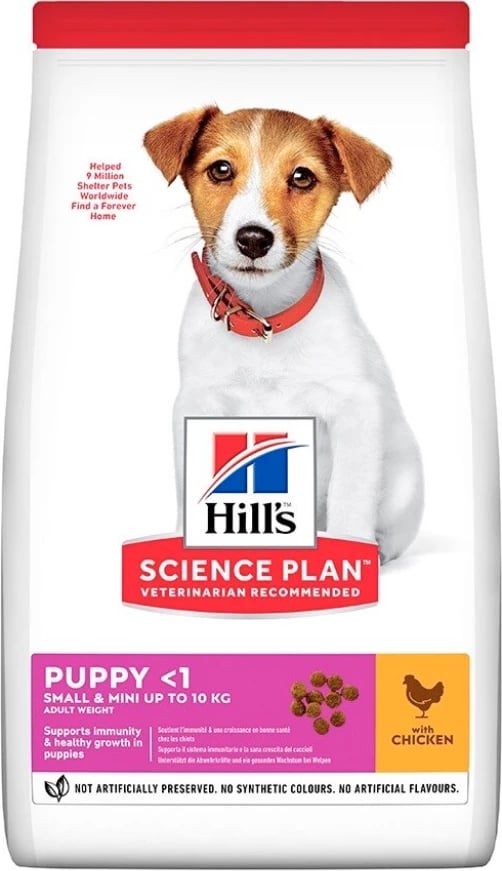 Ushqim për këlysh të racave të vogla, me pulë Hill's Science Plan, 1.5 kg