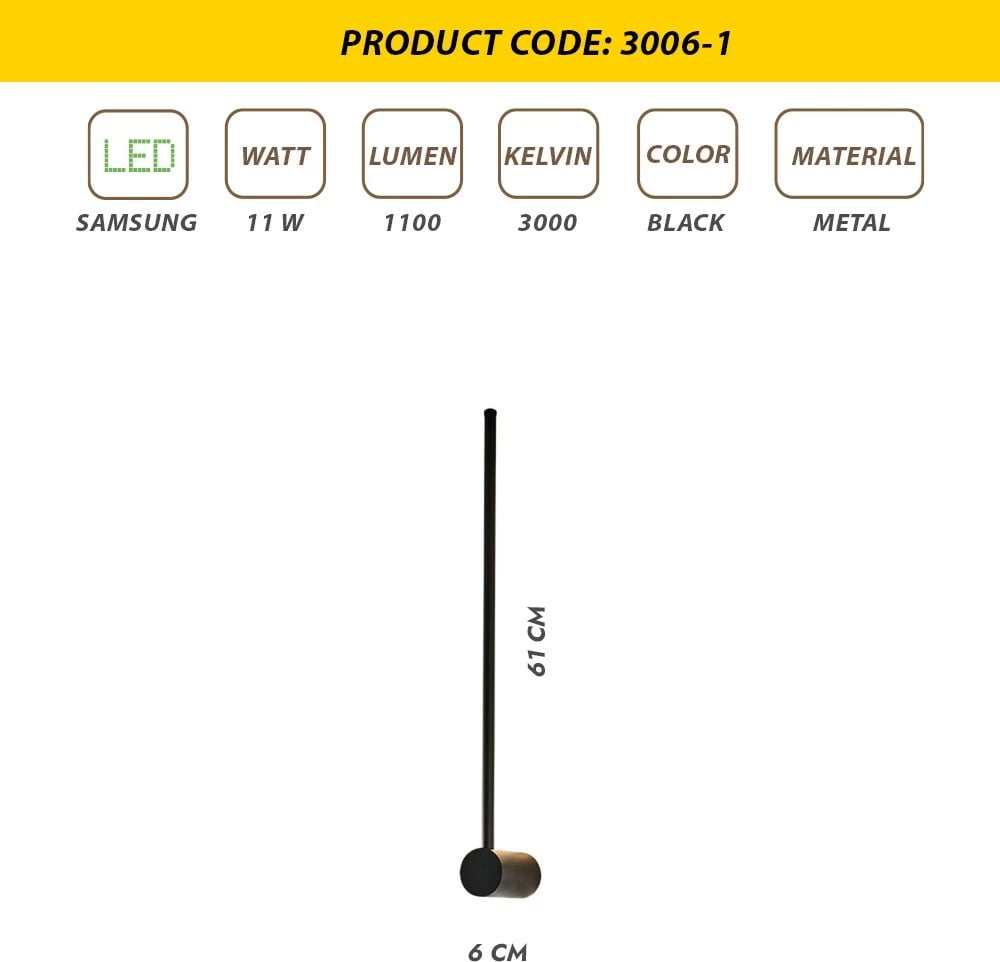 Llambë muri Opviq, L1171, e zezë