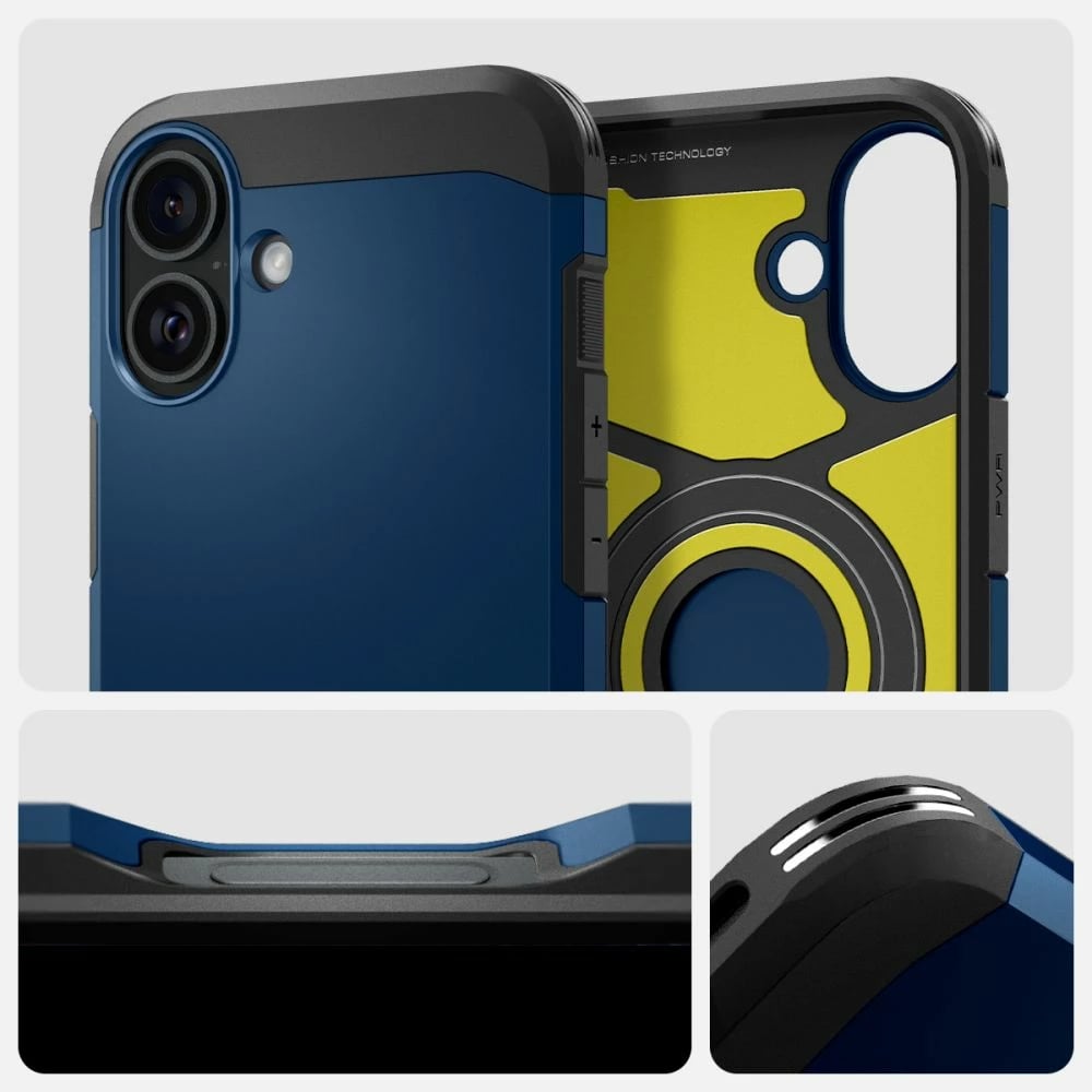 Mbështjellës Spigen Tough Armor Mag për iPhone 16, MagSafe, Blu