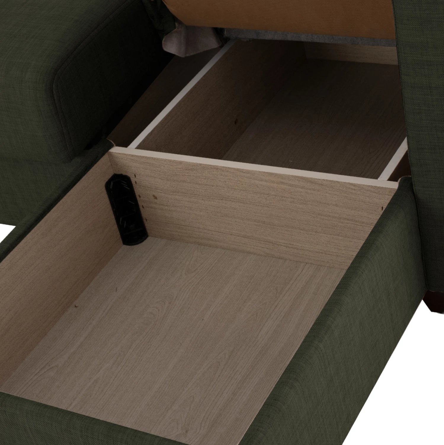 Divan këndor me shtrat, ngjyrë ulliri e errët, FH3244.05, 200x133x77 cm