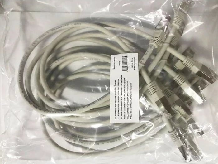 Kabllo rrjeti Cat6a Equip S/FTP, 0.5m, set 10 copë, ngjyrë gri