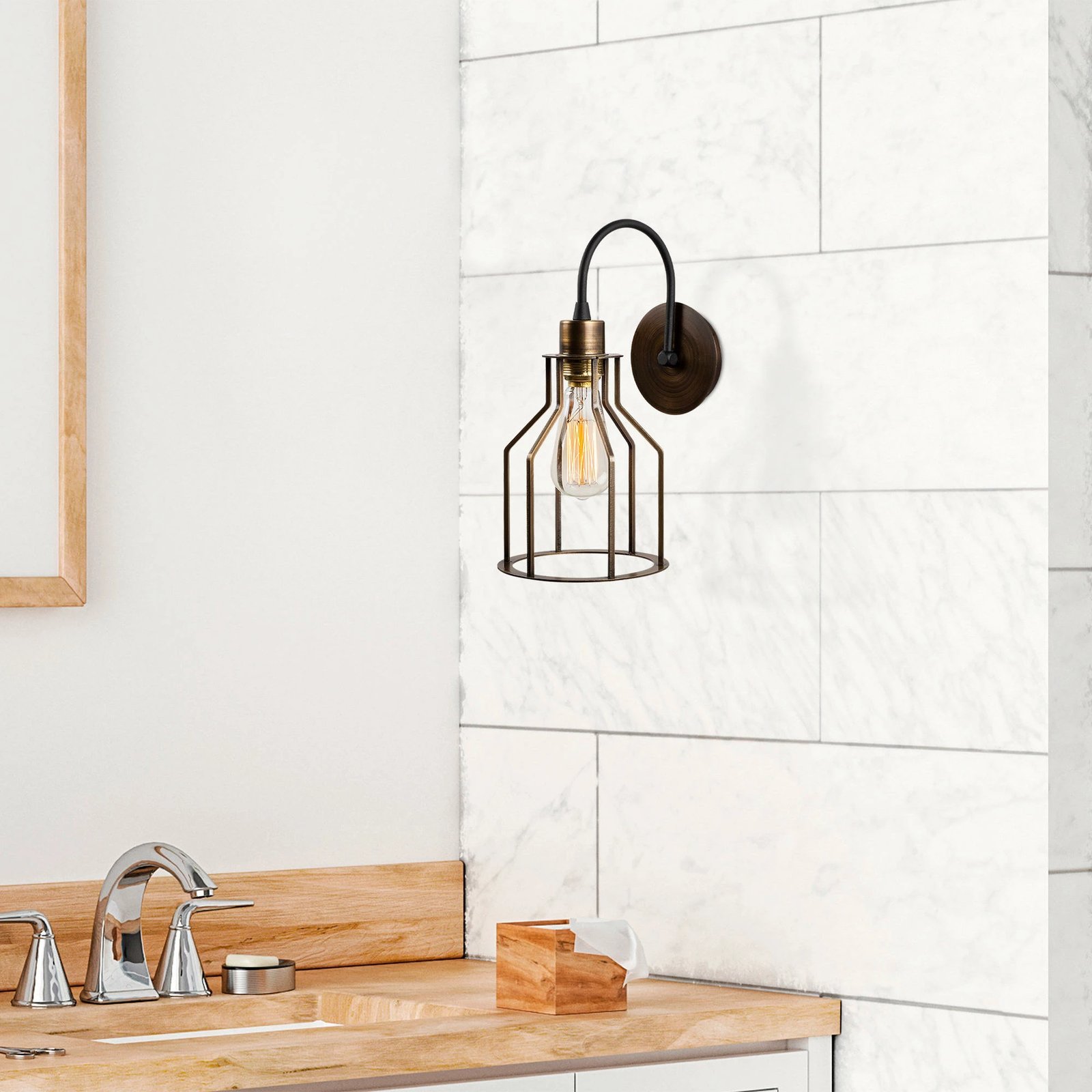 Llambë muri vintage Opviq, Fellini - MR - 813, e zezë, metal Llambë muri vintage Opviq, Fellini - MR - 813, e zezë, metal