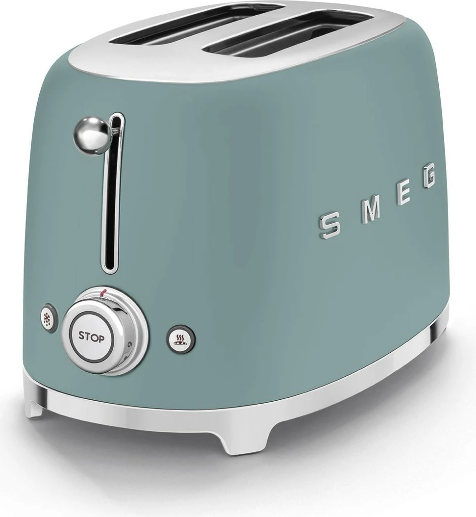 Tostues SMEG TSF01EGMEU, 2 feta, 950W, smaragd i gjelbër mat