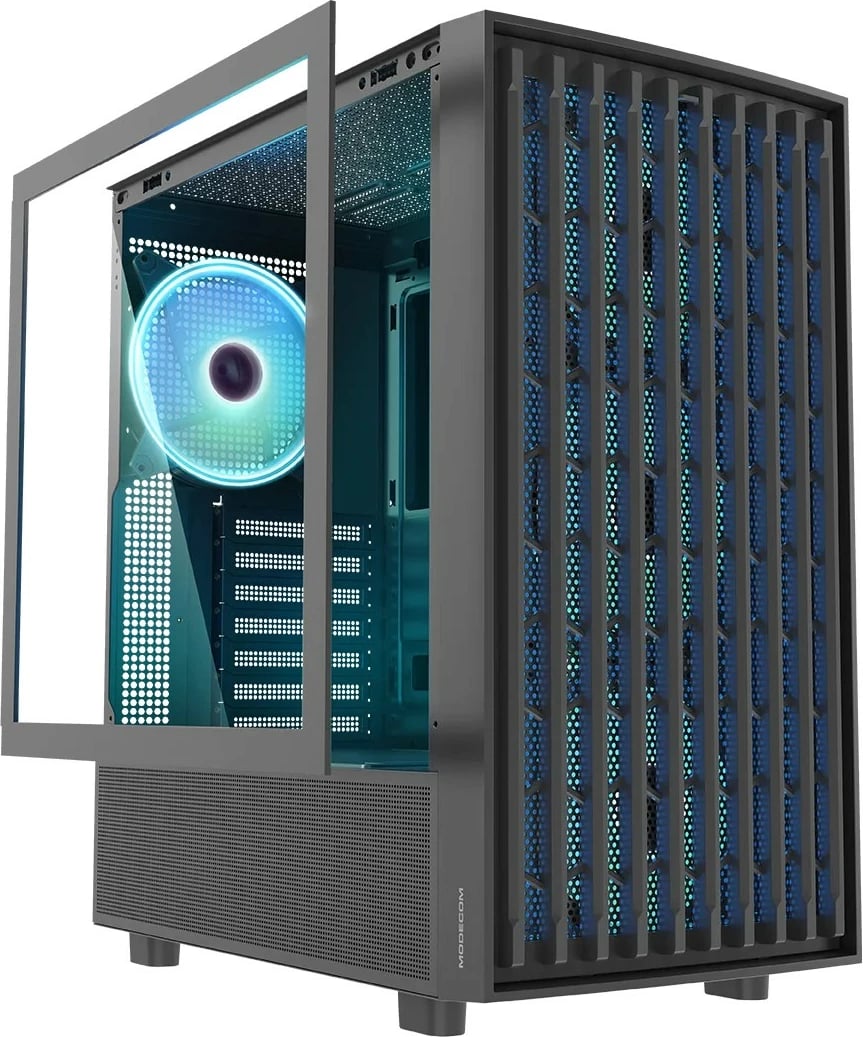 Kasë MODECOM Breeze ARGB FLOW Midi, ATX, xham i temperuar, e zezë