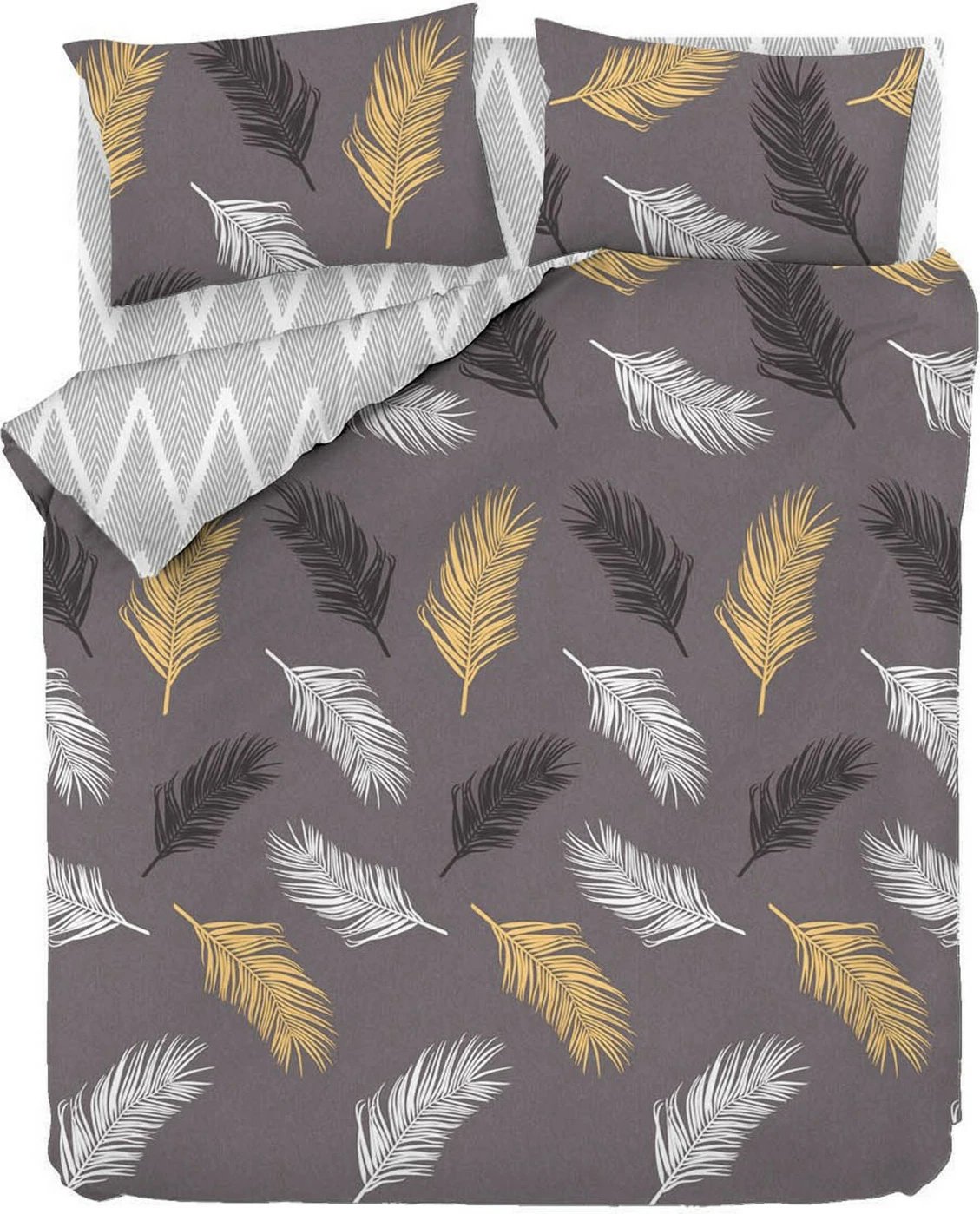 Set mbulesë jorgani Single XL, L'essentiel Olivia, ngjyrë ari dhe gri, vPoly