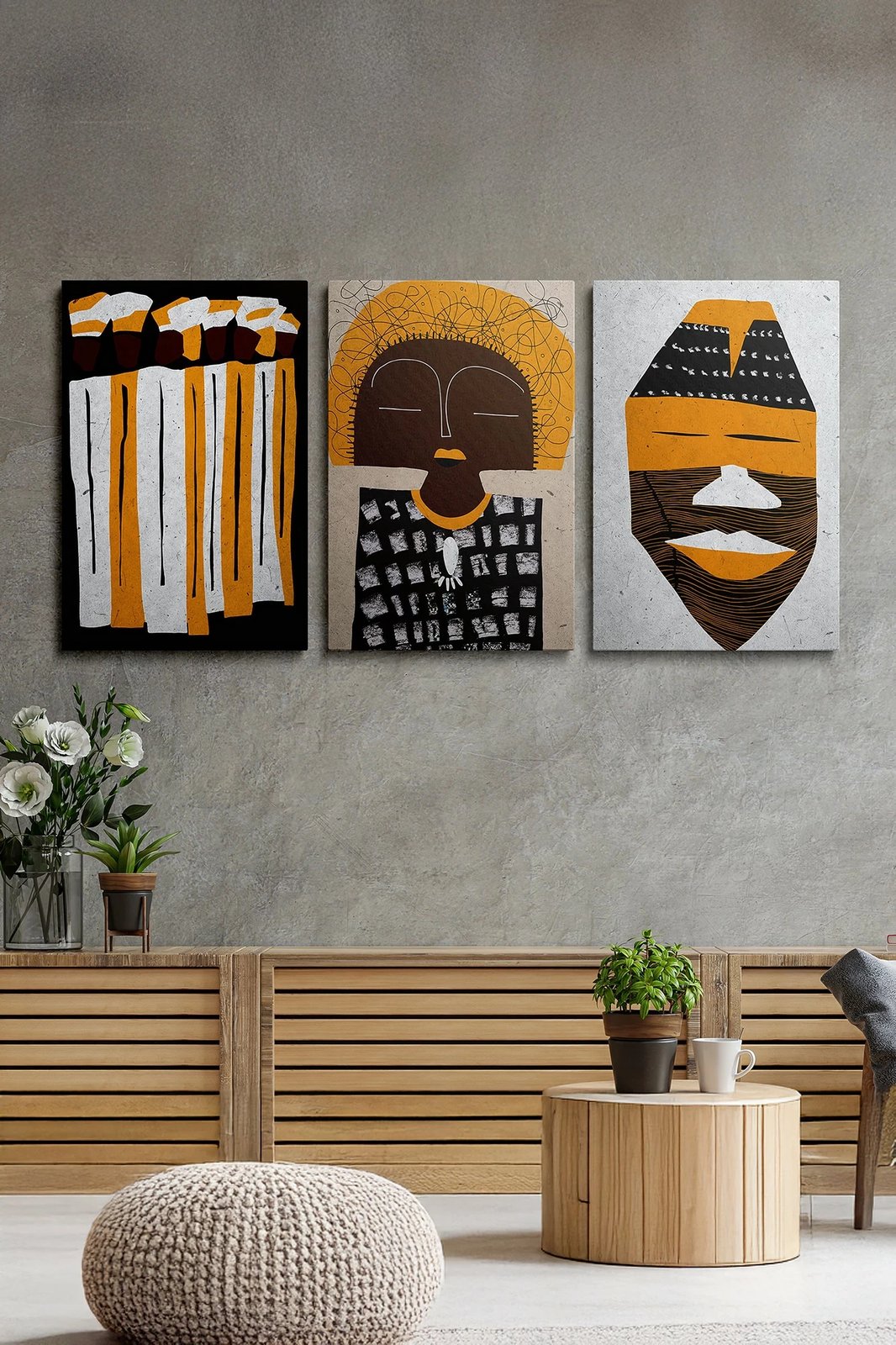 Pikturë dekorative në kanavacë (3 copë), Wallity, Ersycnvs5, 50x70cm