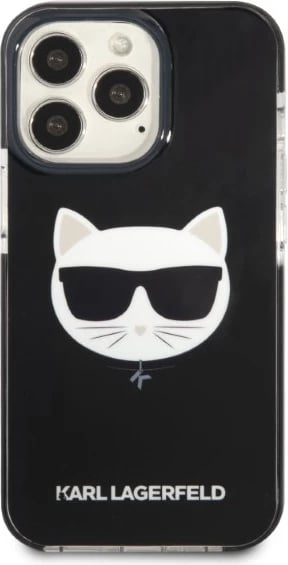 Mbështjellës Karl Lagerfeld Choupette Head për iPhone 13, TPE, i zi