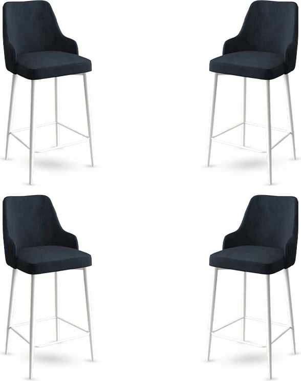 Set karrigesh për bar (4 copë), Hanah Home, Enox, antracit, e bardhë